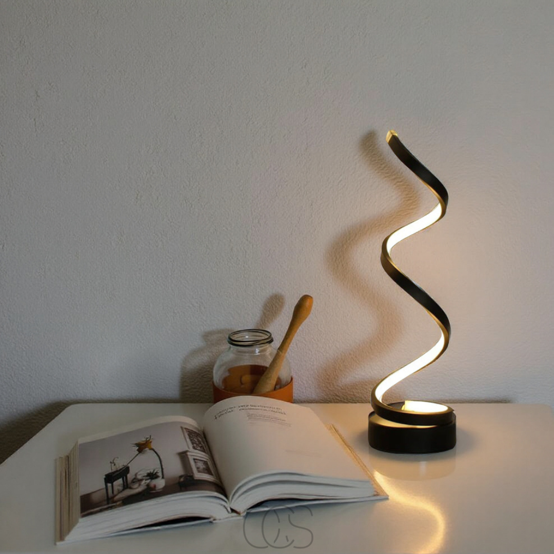 Vivrek - Lámpara Espiral – diseño moderno con 3 colores de luz y LED de bajo consumo