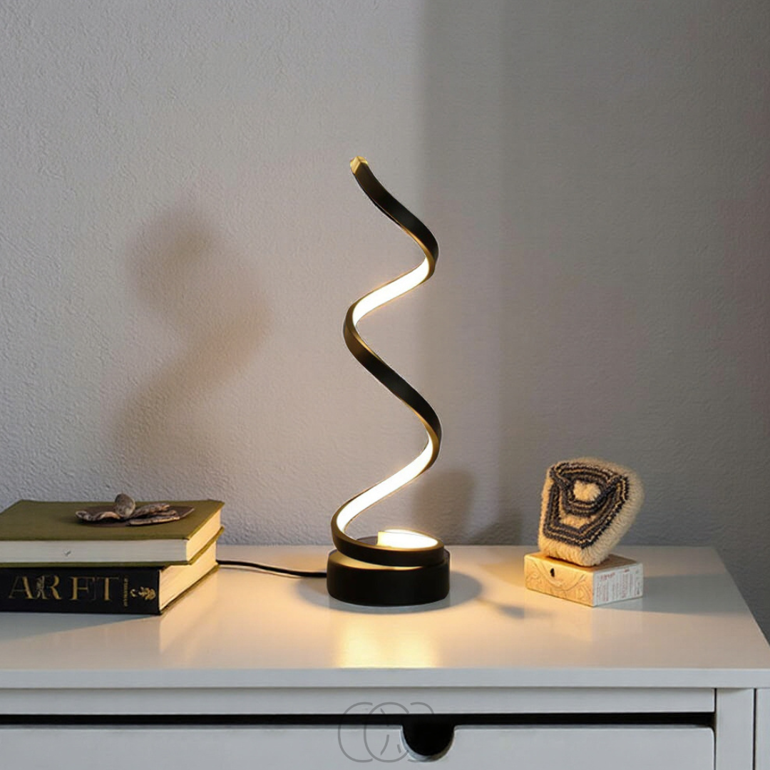 Vivrek - Lámpara Espiral – diseño moderno con 3 colores de luz y LED de bajo consumo