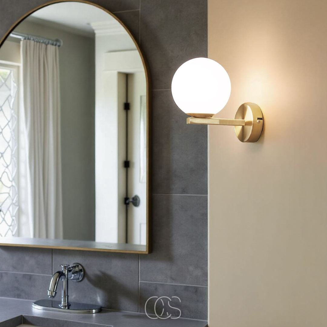 Vivrek - wall lamp with white globe